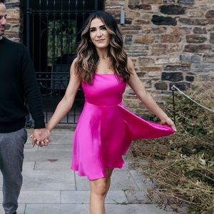 Amy Uprichard bright pink dress